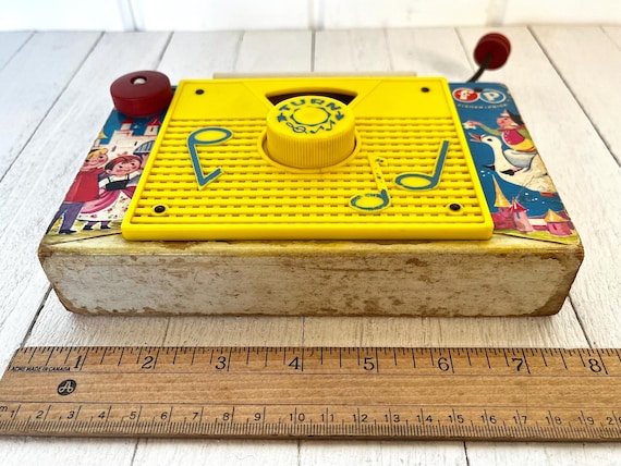 Vintage 60's Fisher Price Wooden TV Radio 'farmer in the Dell