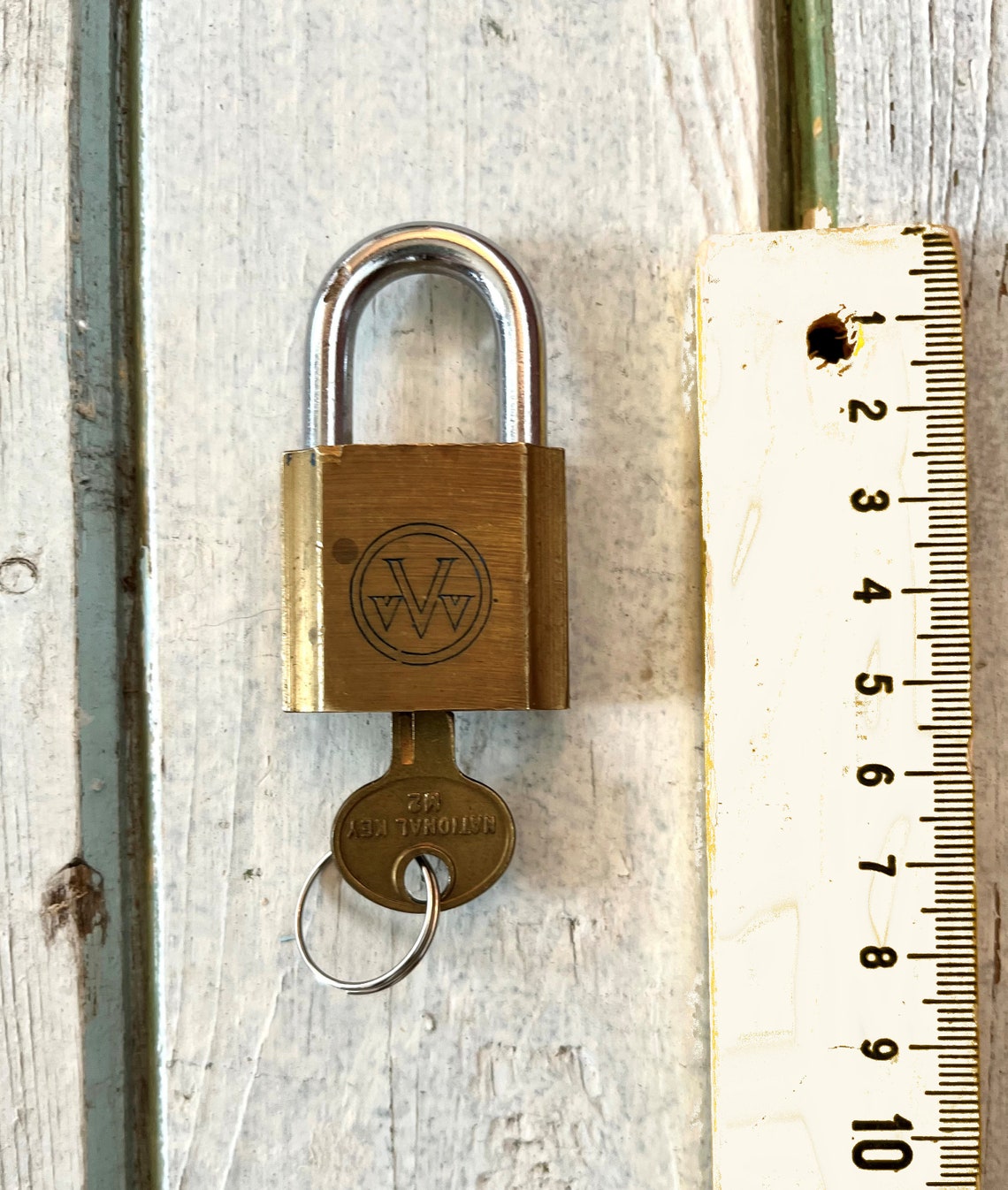 Antique Brass Triple V VVV Lock and Cole National Key M2 Etsy Canada