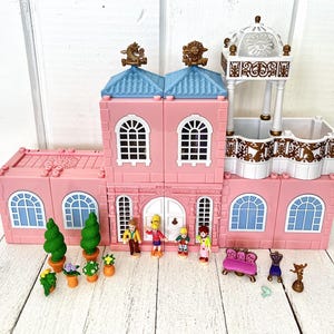 Vintage 1999 Polly Pocket 'Dream Builders Deluxe Mansion' Set by Bluebird Toys, COMPLETE Set