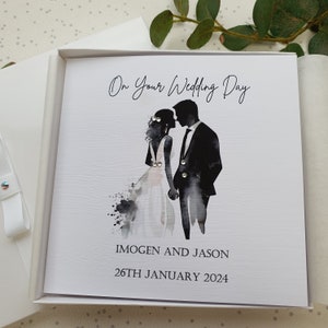 Luxury Handmade Personalised Wedding Congratulations Card with Box or Envelope parents grandparents friends son daughter in law grandson