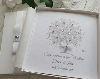 Luxury Handmade Personalised Wedding Congratulations Card with Box or Envelope parents grandparents friends son daughter in law grandson