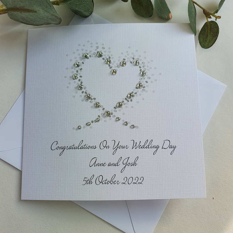 Luxury Handmade Personalised Wedding Congratulations Card with Box or Envelope parents grandparents friends son daughter in law grandson image 8