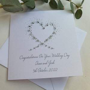 Luxury Handmade Personalised Wedding Congratulations Card with Box or Envelope parents grandparents friends son daughter in law grandson ENVELOPE