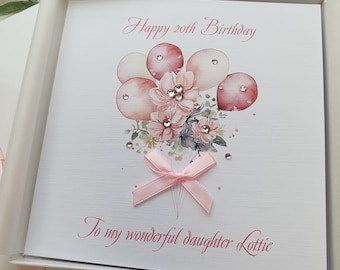 Luxury Handmade personalised birthday card 16th 21st 30th 40th 50th 60th 70th 80th Grandmother Wife Sister Aunt Daughter Mother Mum Mom gift