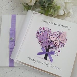 Luxury Handmade personalised birthday card 21st 30th 40th 50th 60th 70th 80th 90th Grandmother Wife Sister Aunt Daughter Mother Mum boxed