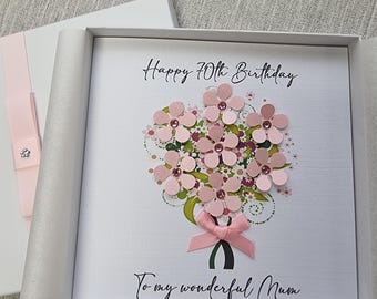 Luxury Handmade personalised birthday card 21st 30th 40th 50th 60th 70th 80th 90th Grandmother Wife Sister Aunt Daughter Mother Mum boxed