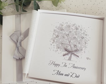thumbnail image 2 of Personalised Handmade 10th Tin Wedding Anniversary Card | Gift For Friend, Daughter, Son 2 of 6