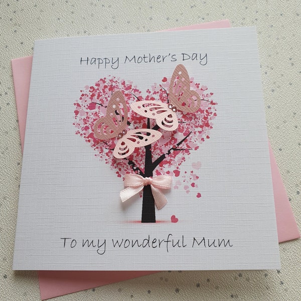 Handmade personalised Mothers Mother's Day card Mum Mother Mummy Nana Grandmother size 6x6