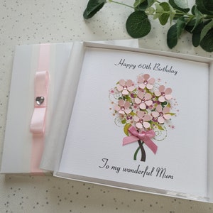 Luxury Handmade personalised birthday card 21st 30th 40th 50th 60th 70th 80th 90th Grandmother Wife Sister Aunt Daughter Mother Mum boxed