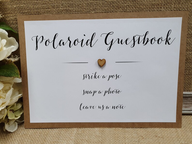 Chalk Style Black & White Lights Polaroid Guestbook Personalised Wedding Sign Print Chalk Style Black & White Lights Polaroid Guestbook Personalised Wedding Sign Print