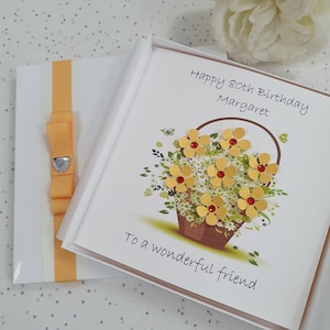 Luxury Handmade personalised birthday card 21st  20th 30th 40th 50th 60th 70th 80th Grandmother Granddaughter Wife Sister Daughter Mum box