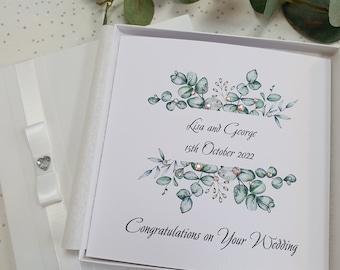 Luxury Handmade Personalised Wedding Congratulations Card with Box or Envelope parents grandparents friends son daughter in law grandson