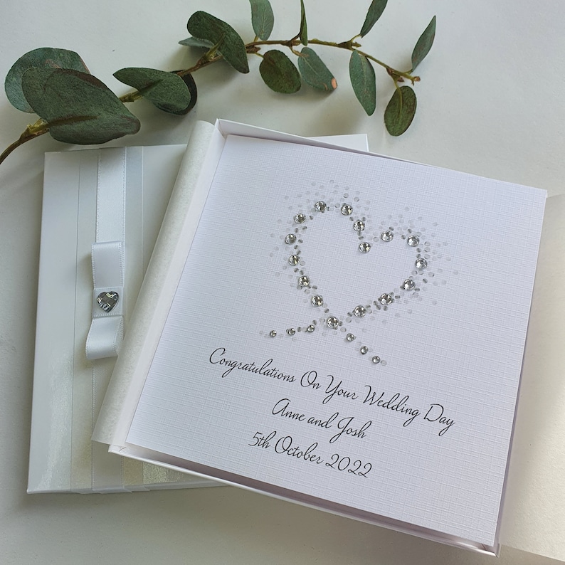 Luxury Handmade Personalised Wedding Congratulations Card with Box or Envelope parents grandparents friends son daughter in law grandson PRESENTATION BOX