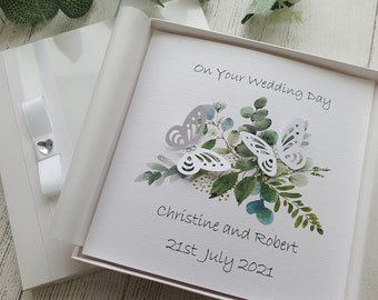 Luxury Handmade Personalised Wedding Congratulations Card with Box or Envelope parents grandparents friends son daughter in law grandson