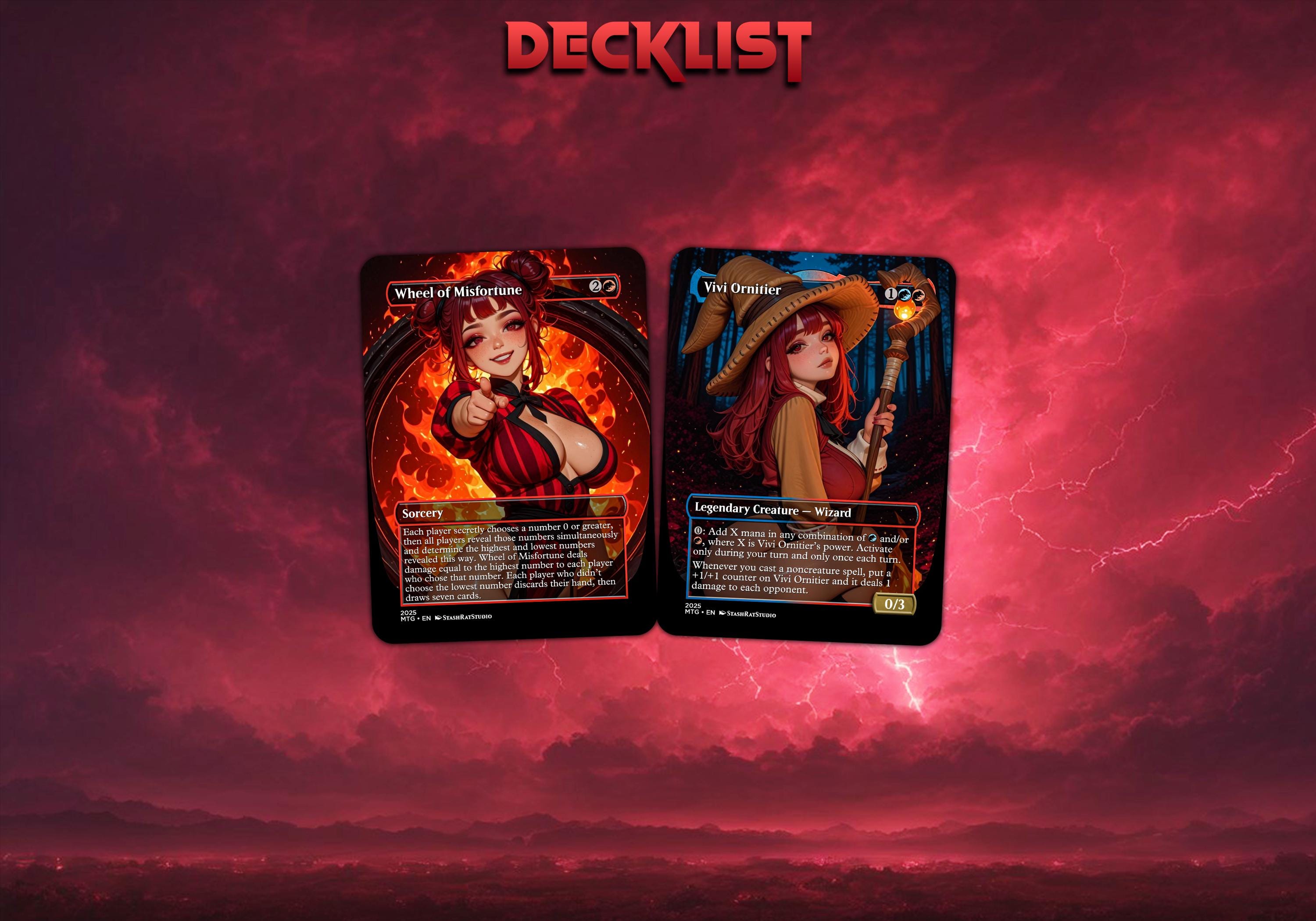 Red Staples MTG Proxy Deck Anime Waifu NSFW | Set of 18 | Foil/nonfoil