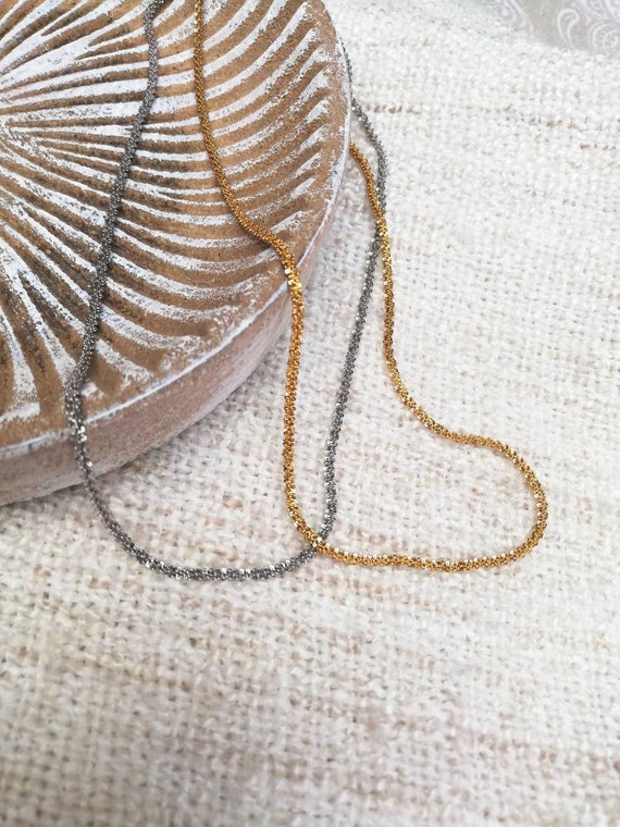 Lily Elisa Gold Silver 18k Herringbone Sparkle Waterproof