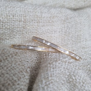 Lily Tejana - Waterproof tarnish proof mother of pearl gold oval bangle