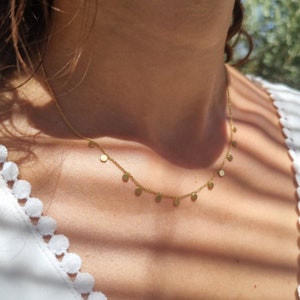 Lily Selena - Gold & silver waterproof tarnish-proof hypoallergenic disc chain necklace boho choker