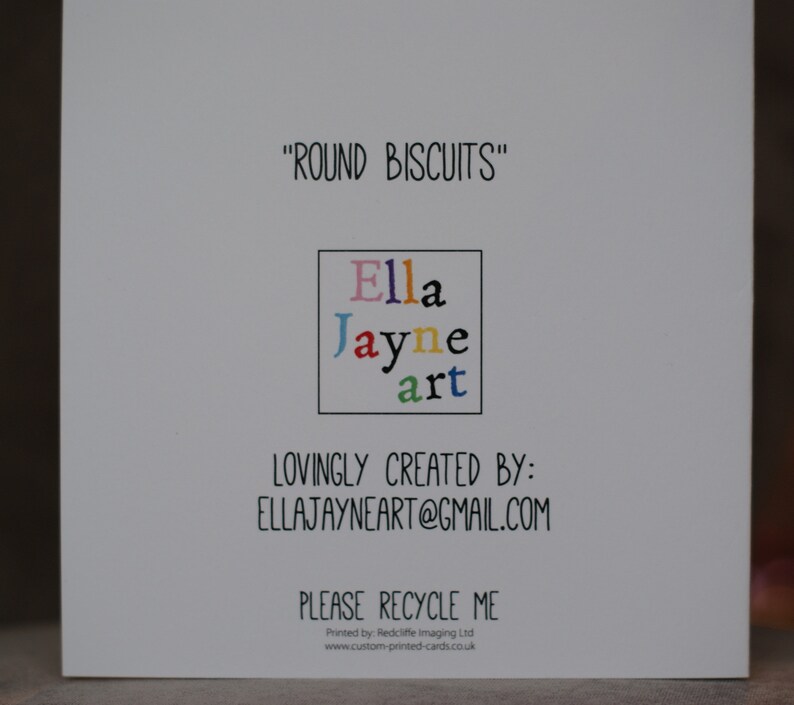 funny greeting ink cake watercolour sweet Blank cute Biscuits EllaJayneartcards Happy Birthday Card ellajayneart children