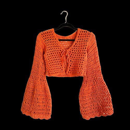 ADORA Long Sleeves Crochet Elastic Cardigan