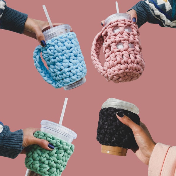 Pillow Cozy Crochet Pattern for Iced Coffee | PATTERN ONLY | Beginner Friendly Project