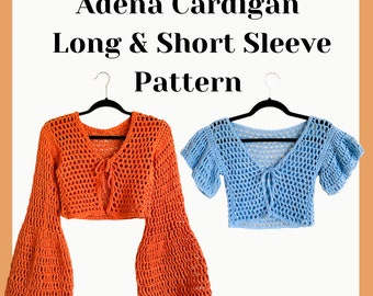 The Adena Cardigan (Long and Short Sleeve) Crochet Pattern w Step-by-Step Photos | PDF Download | Spring/Summer Cardigan | Mrs Moon & Heaven