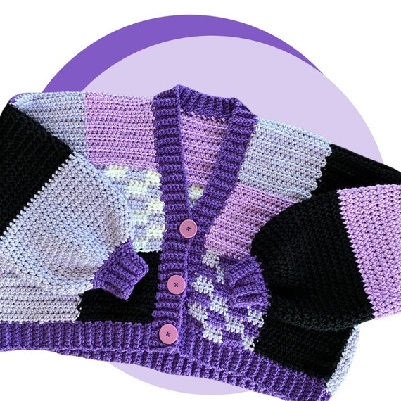 The Lunar Cardigan // Crochet Pattern // Bell Sleeve // Crochet Moon  Graphic // Crochet Cardigan 