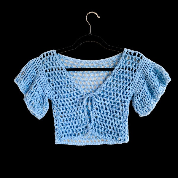 Adena Short Sleeve Cardigan Crochet Pattern with Photos | PDF Download | Spring and Summer Cardigan | Beginner Friendly