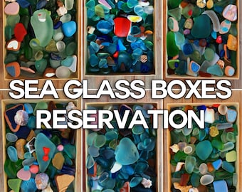MERMAID BOXES. // Boxes containing genuine Spanish sea glass and beach treasures. //