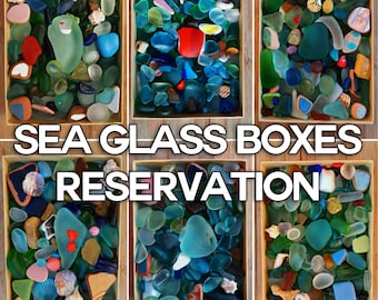 RÉSERVATIONS DE BOÎTES À SIRÈNES. // Boîtes contenant du véritable verre de mer espagnol et des trésors de plage. //