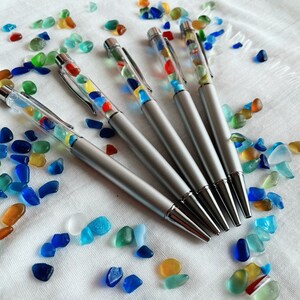 Sea glass filled pen. Mermaid pen. Be glass student gift. Genuine Spanish sea glass. Beach glass gifts