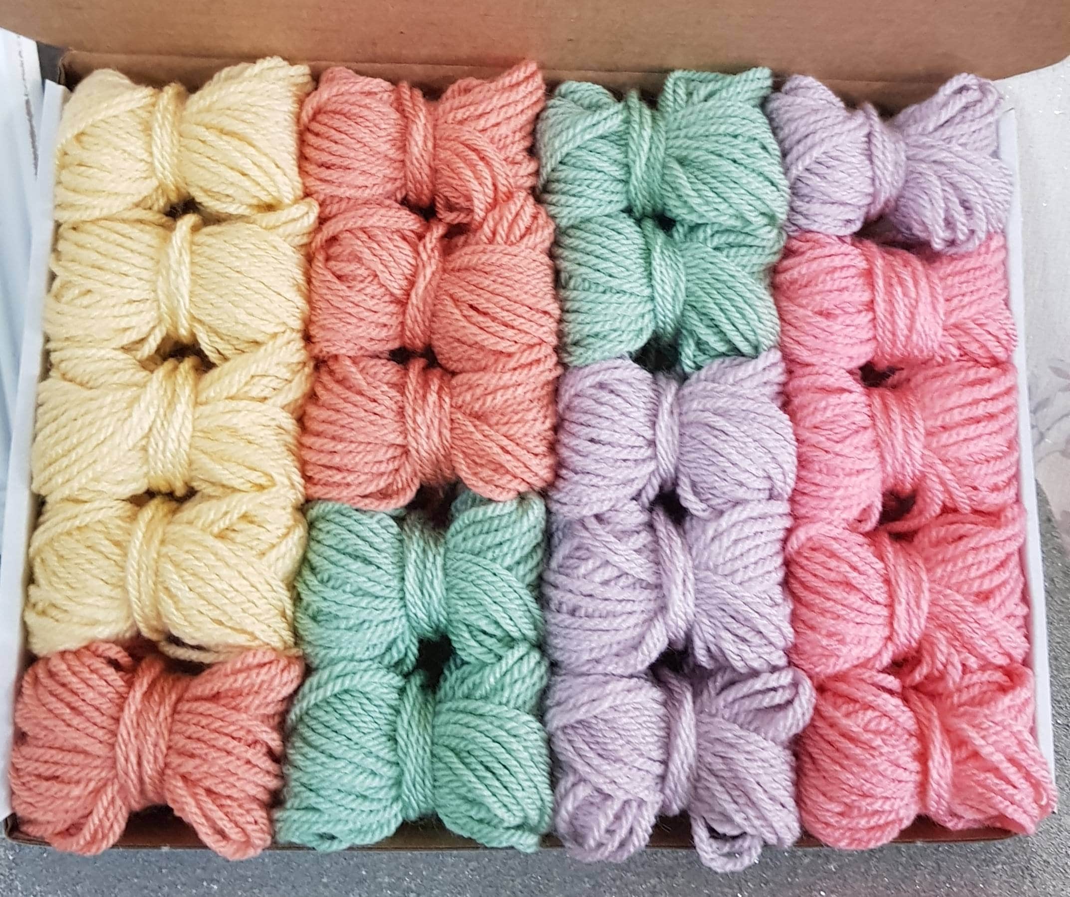 Rainbow pastel yarn wool bundle vintage rose skeins bundle Etsy