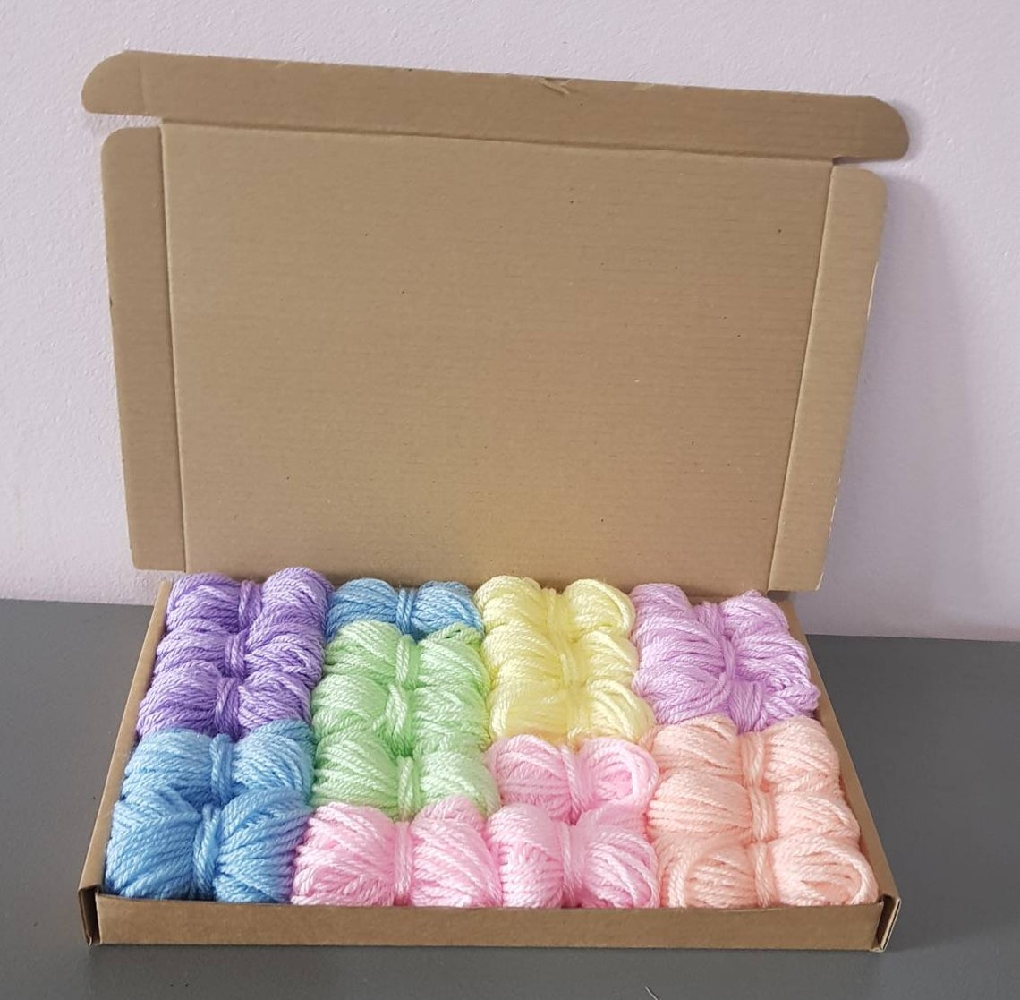 Rainbow pastel yarn wool bundle vintage rose skeins bundle Etsy