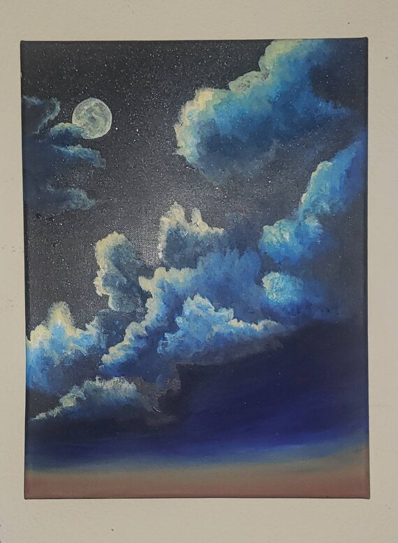 Night Sky Clouds Painting
