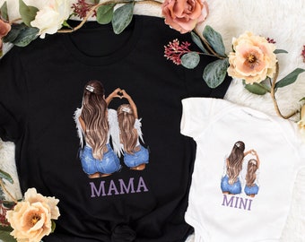 Camiseta Mamá e hija Camiseta Traje a juego para madre e hija Camisetas Mamá y yo familia Traje Camisetas para mamá Mini Día de la madre