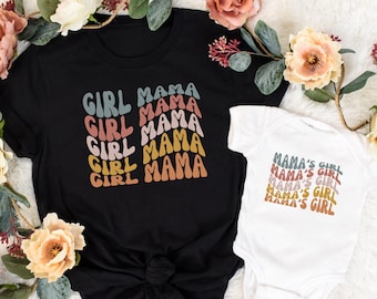 Retro Groovy Cotton Mama Mini magliette Family Matching Mommy and Me Outfit Girl Mom T-shirt mamma e figlia abbinate magliette madre e figlia