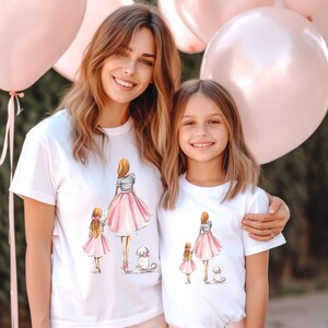 T-shirt Abiti coordinati per mamma e figlia T-shirt abbinata per mamma e figlia T-shirt per mamma e figlia immagine 1