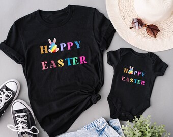Easter Shirt Mommy and Me Matching Easter T Shirts Women Easter Bunny T-Shirt Toddler Baby Kids Easter Tshirt Mommy and me Easter Outfits