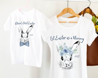 Camicia di Pasqua Maglietta personalizzata per mamma e me di Pasqua Mamma e figlio 1° vestito di Pasqua T-shirt per famiglia con coniglio carino Ragazzo vestito di Pasqua Mama mini