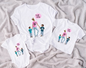 T-shirt mamma di 2 ragazzi, T-shirt mamma ragazzo, T-shirt per la madre di due ragazzi Abito mamma di ragazzi T-shirt mamma e figlio Idea regalo per la festa della mamma T-shirt abbinata