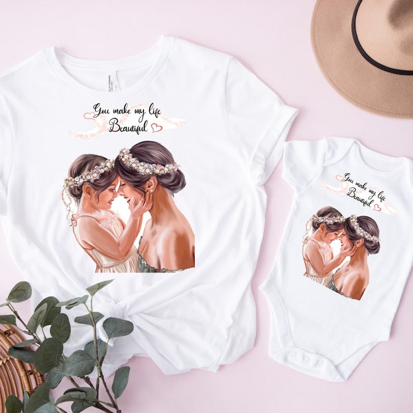 Matching Mommy and Me cotton shirts: A Coordinated mother daughter outfit