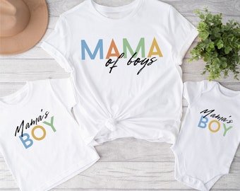 T-shirt maman de 2 garçons, T-shirt mère de deux garçons, tenue de maman de garçons, t-shirt maman et fils, t-shirt assorti pour la fête des mères, t-shirt maman garçon