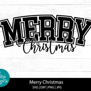 Letras de bloco de feliz Natal Script | svg | png | jpg | dxf | Arquivos de corte Cricut, Silhouette, png para camisa, design de feriado