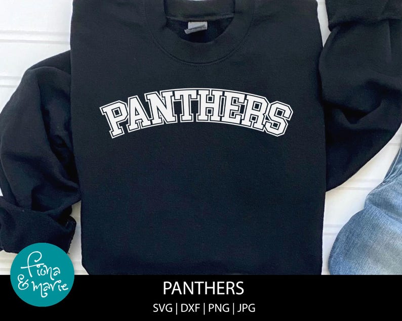 Panthers Varsity Letters SVG PNG: Arched Mascot Design (cut Files) - Etsy
