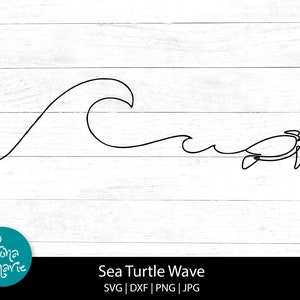 Sea Turtle Wave svg, svg océan, conception de la mer, png, jpg, dxf, couper des fichiers pour Cricut et Silhouette, téléchargement immédiat, png pour chemise