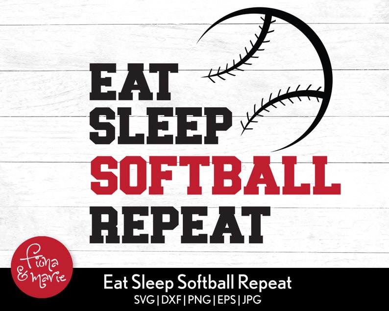 Eat Sleep Softball Repeat svg Softball SVG Softball Player Etsy