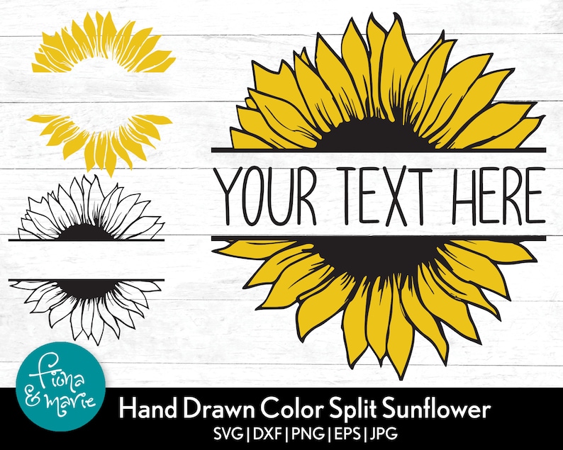 Download Split Sunflower svg Sunflower Monogram svg Color svg svg ...