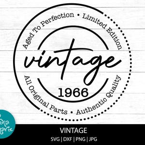 Vintage 1966 Birthday Design SVG, PNG (digital Download) - Etsy