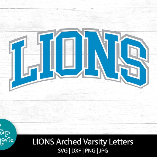 Diseño de letras arqueadas de los Leones (svg, png, jpg, pdf)