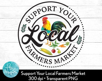 Farmers Market PNG: Support Local Design (Commercial Use)